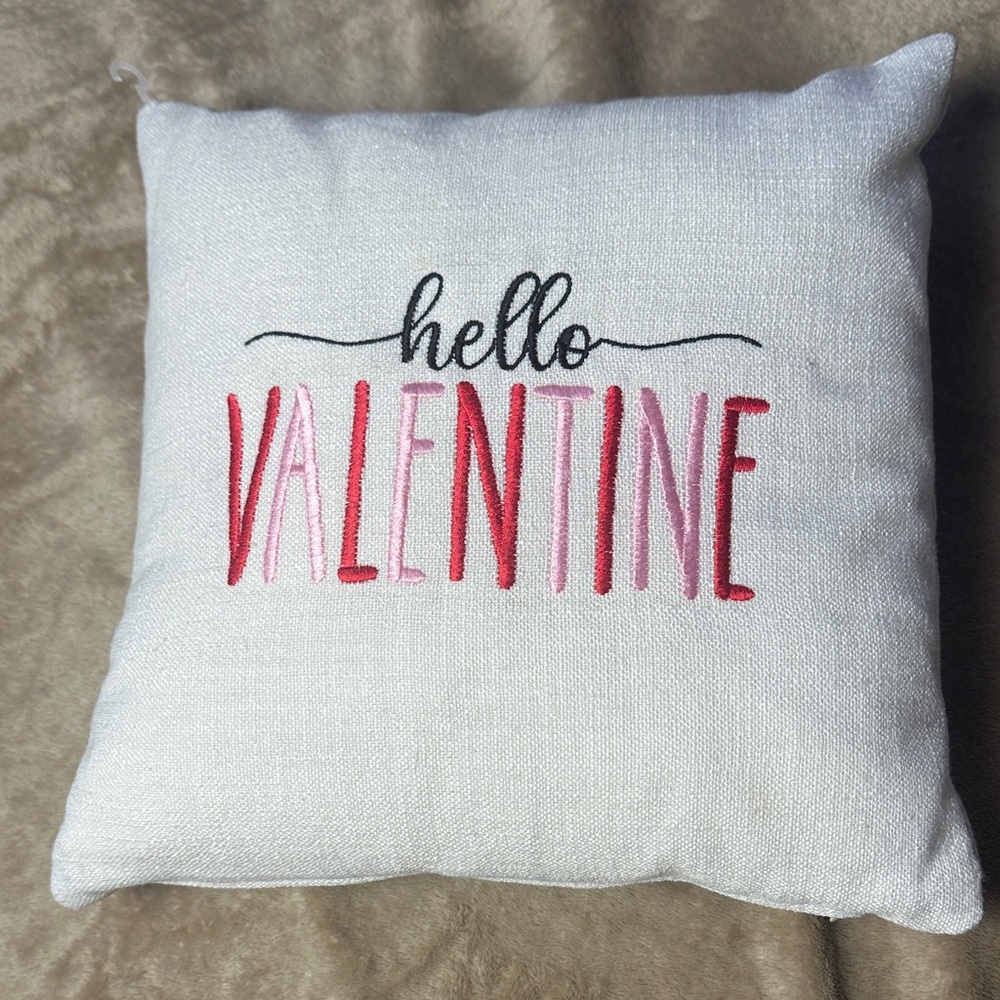 Valentine's Day White and Pink Holiday Pillow